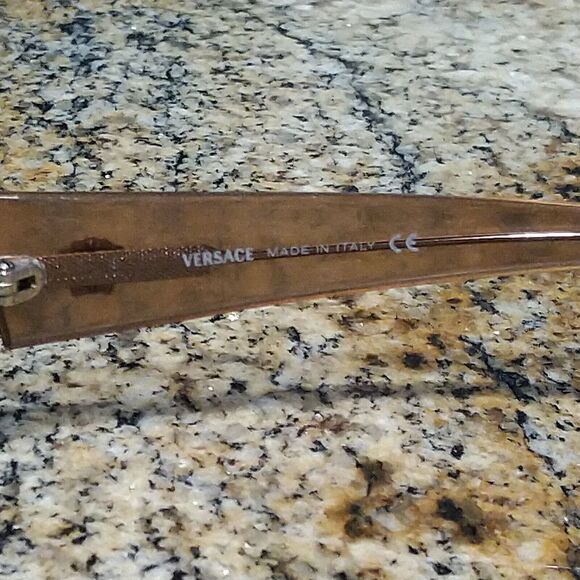 Versace Mod.4041-B 54-17-130 Brown Rectangular Eyeglasses Crystal Medusa Temple - Picture 6 of 12